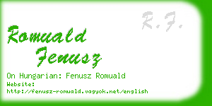 romuald fenusz business card